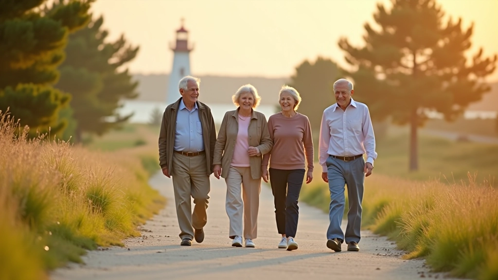 Seniori pastaigā pa limmobilieredeladeuleūras promenādi